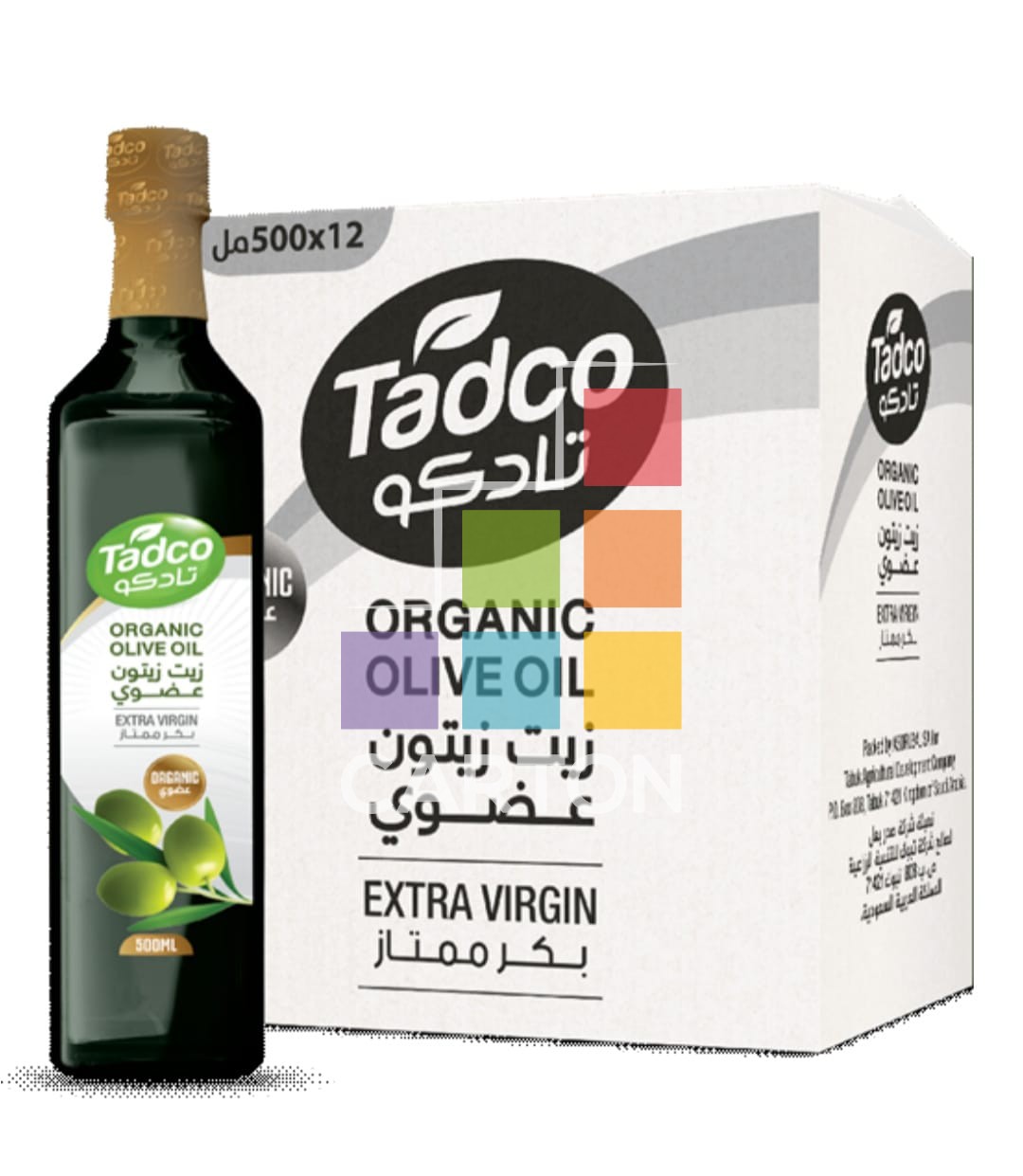 TADCO ORGANIC EXTRA VIRGIN OLIVE OIL 12*500ML